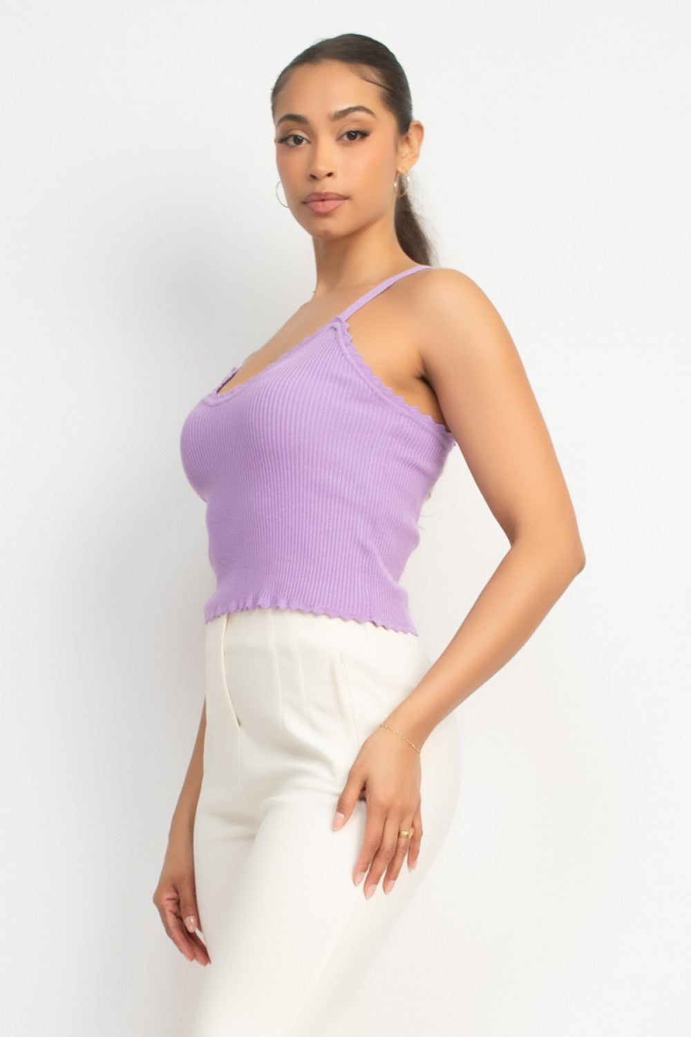 SCOOP NECK KNIT TANK TOP