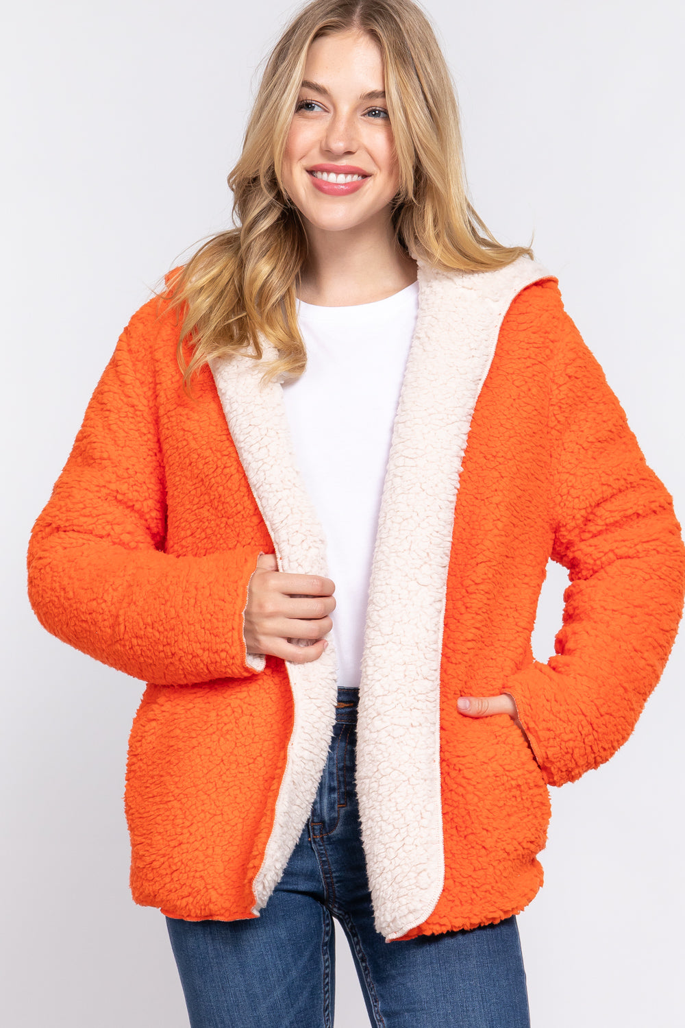 HOODIE FAUX FUR REVERSIBLE JACKET