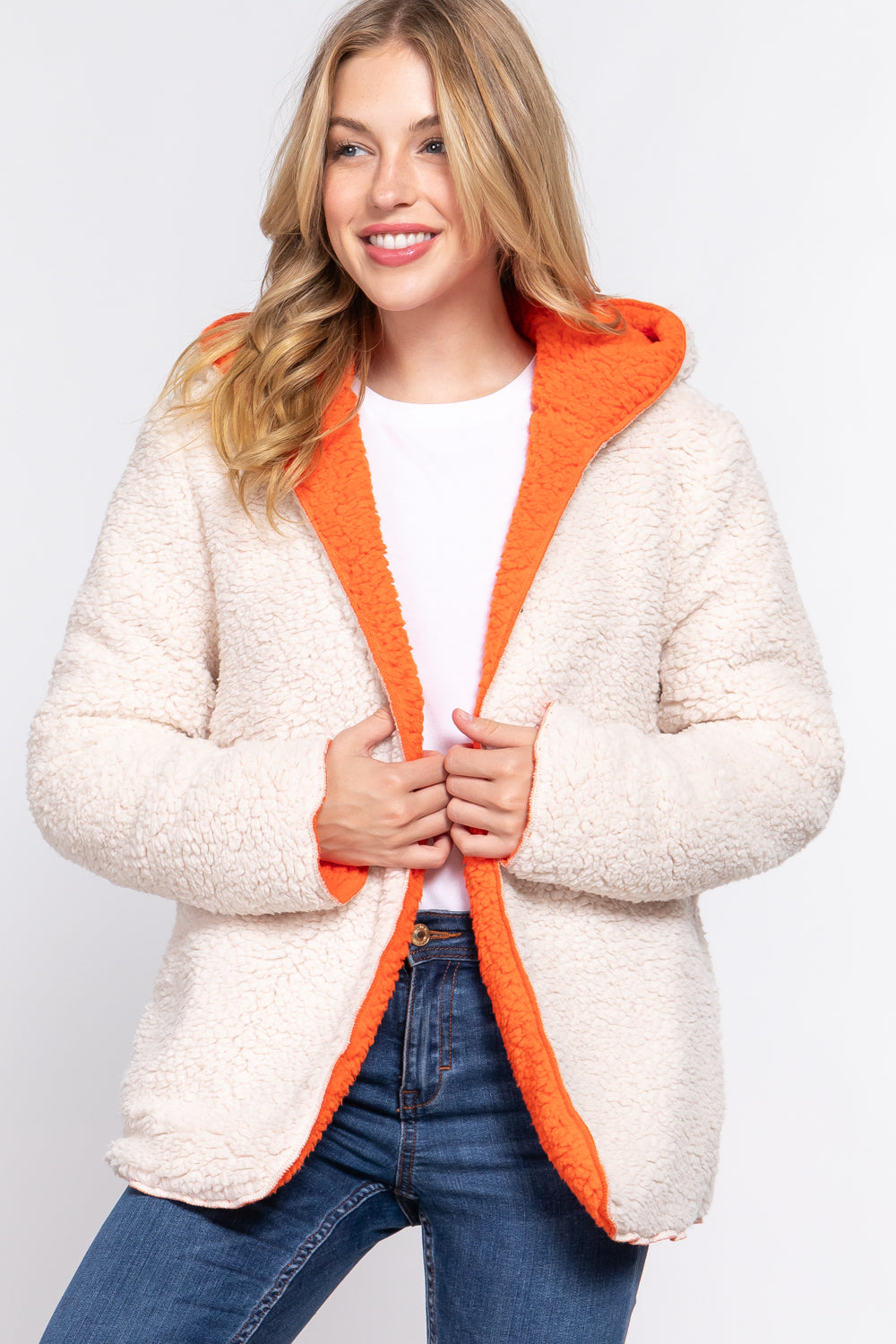 HOODIE FAUX FUR REVERSIBLE JACKET