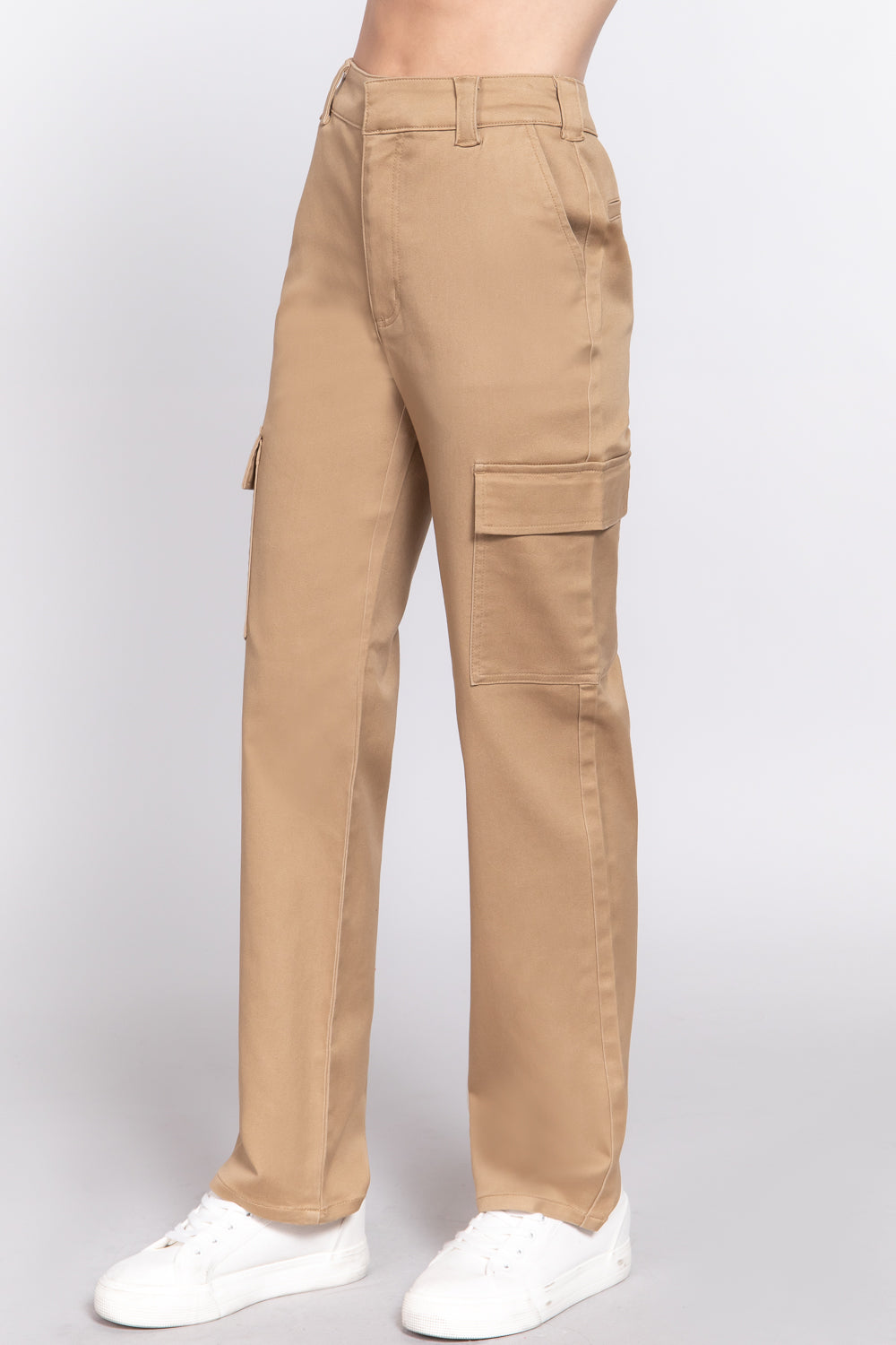 SIDE POCKETS STRAIGHT FIT LONG PANTS