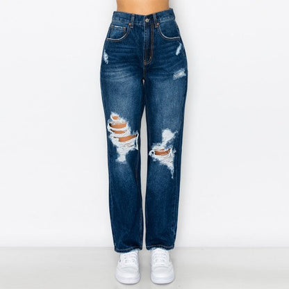 COTTON RIGID 90's BAGGY STRAIGHT JEANS