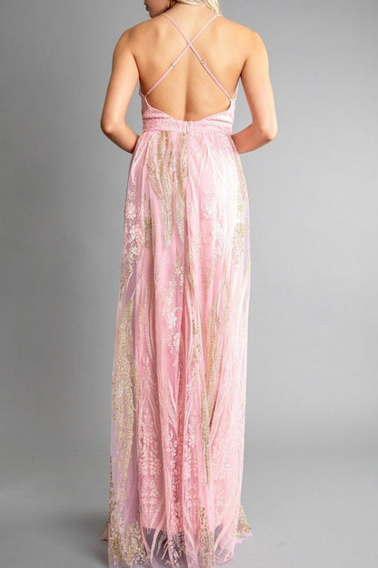 SPARKLING A LINE SEQUIN MAXI DRESS