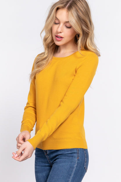 LONG SLEEVE CREW NECK BASIC SWEATER