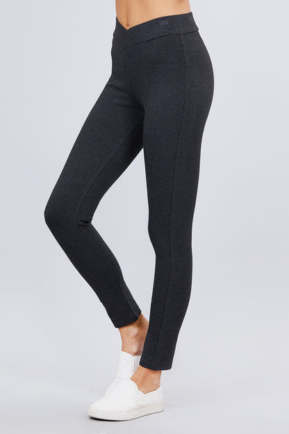 MID-RISE PONTE PANTS