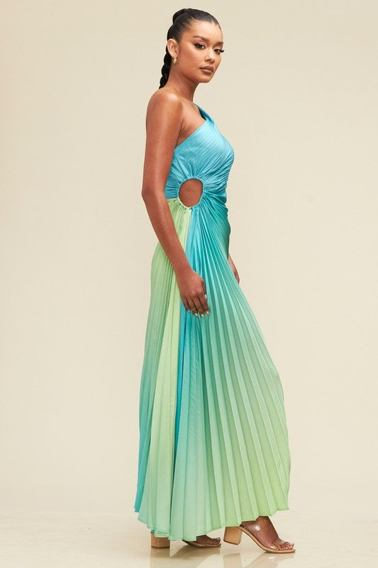 OMBRE PLEATED DRESS