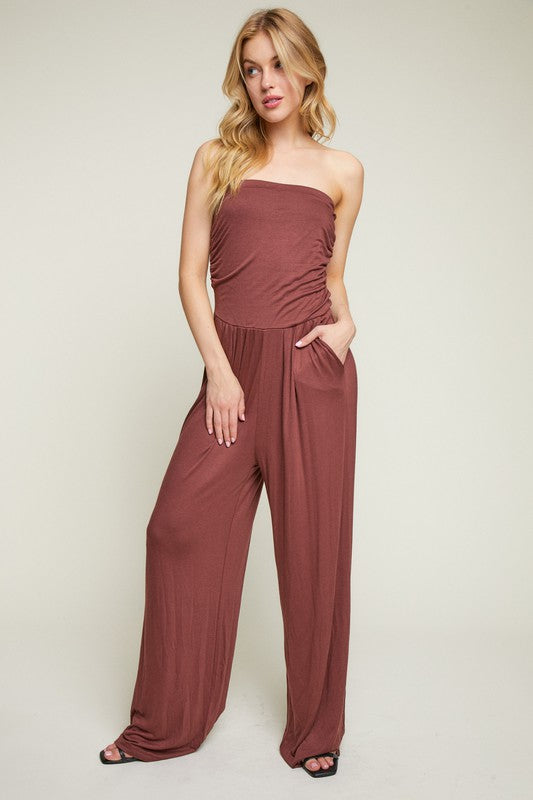 WIDE LEG RAYON ROMPER