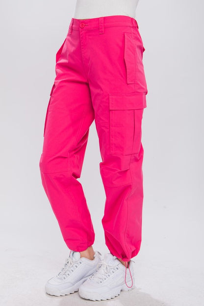 Cargo Pants With Elastic Waist Band