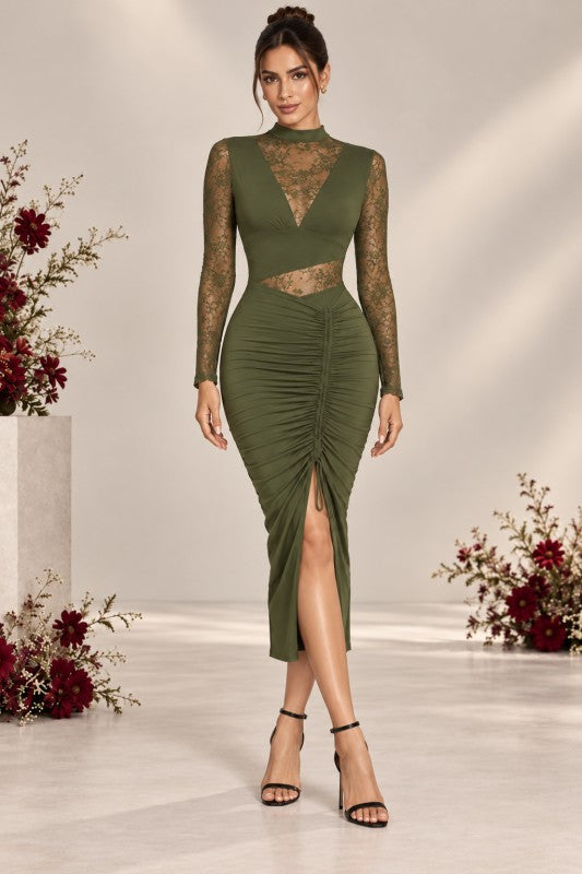 DIVA LACE DETAILED MIDI PARTY DRESS