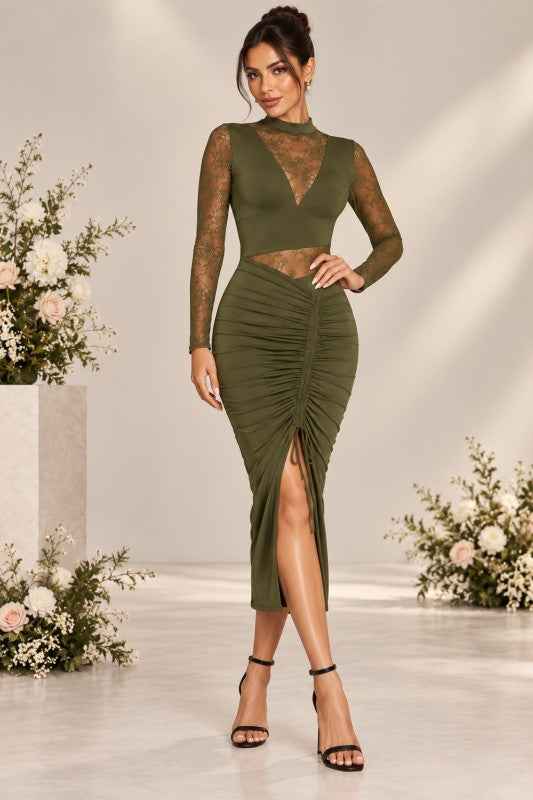 DIVA LACE DETAILED MIDI PARTY DRESS
