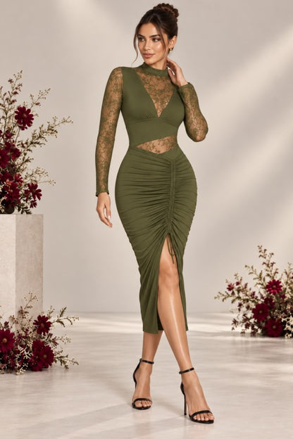 DIVA LACE DETAILED MIDI PARTY DRESS